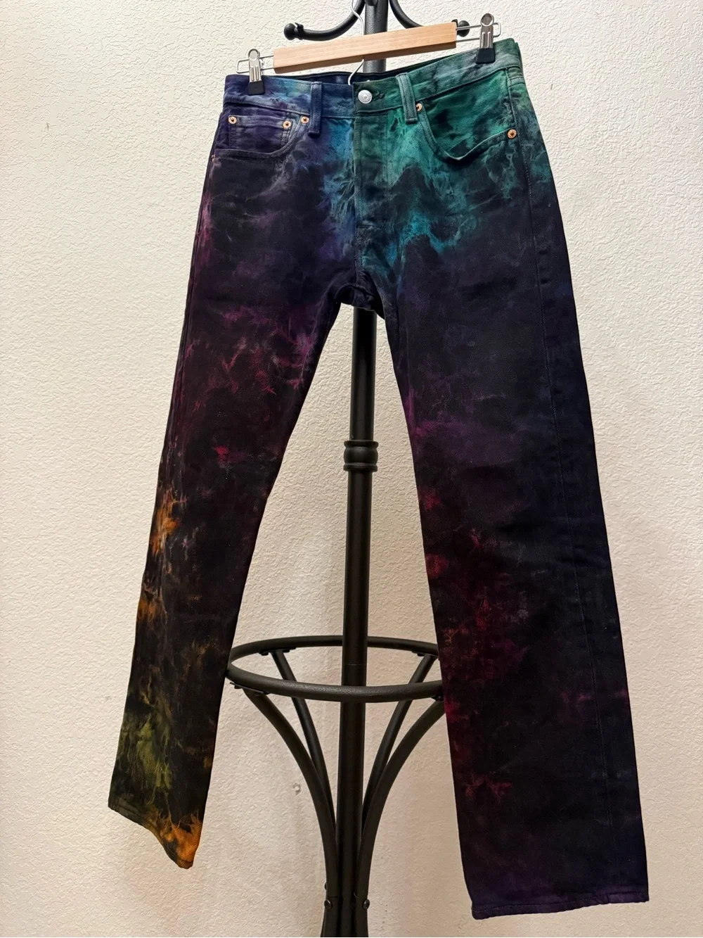 Vintage Levi's 501 button-flies Handcrafted Tie Dye Jeans Made in USA